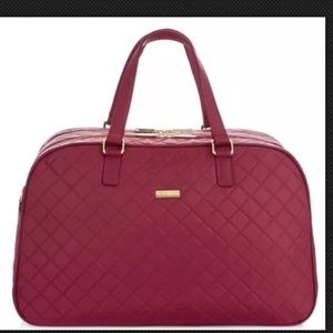 Joy & Iman  RED Quilted Weekender Duffle  Bag
